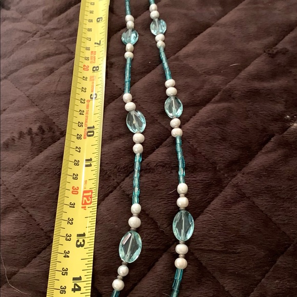 AQUAMARINE & PEARL NECKLACE - Picture 6 of 7